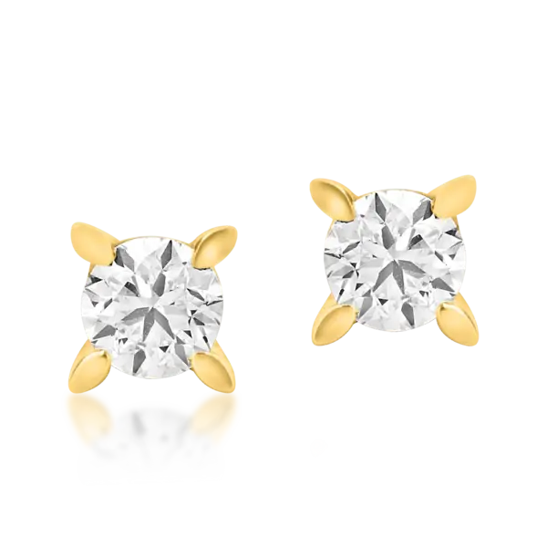 Cercei din aur galben cu diamante de 0.6ct