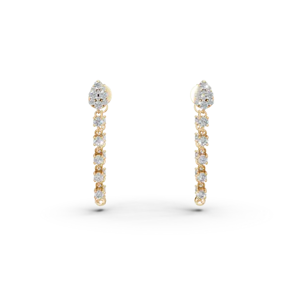 Cercei din aur galben cu diamante de 0.71ct