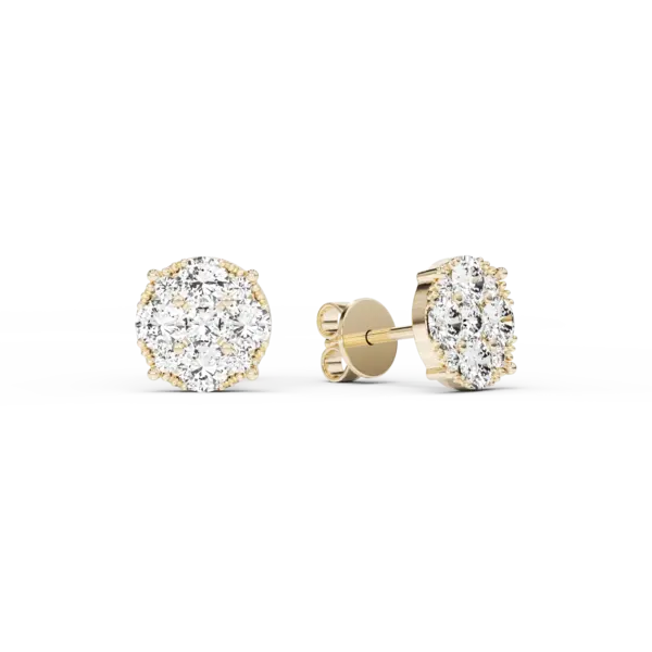 Cercei din aur galben cu diamante de 0.7ct