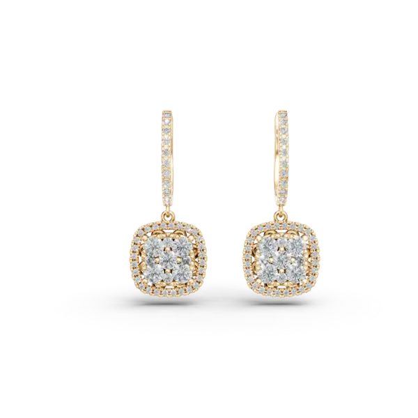 Cercei din aur galben cu diamante de 1.12ct