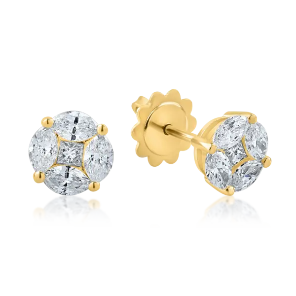 Cercei din aur galben cu diamante de 1.13ct