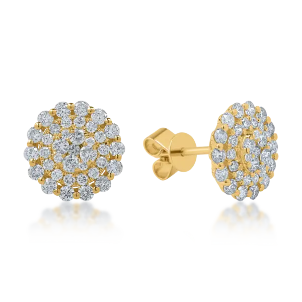 Cercei din aur galben cu diamante de 1.35ct