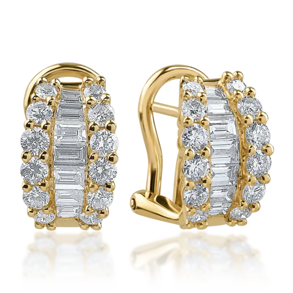 Cercei din aur galben cu diamante de 1.3ct
