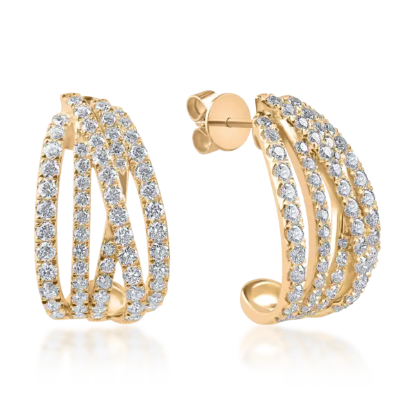 Cercei din aur galben cu diamante de 1.52ct