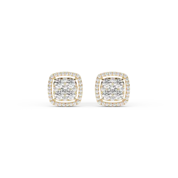 Cercei din aur galben cu diamante de 1ct