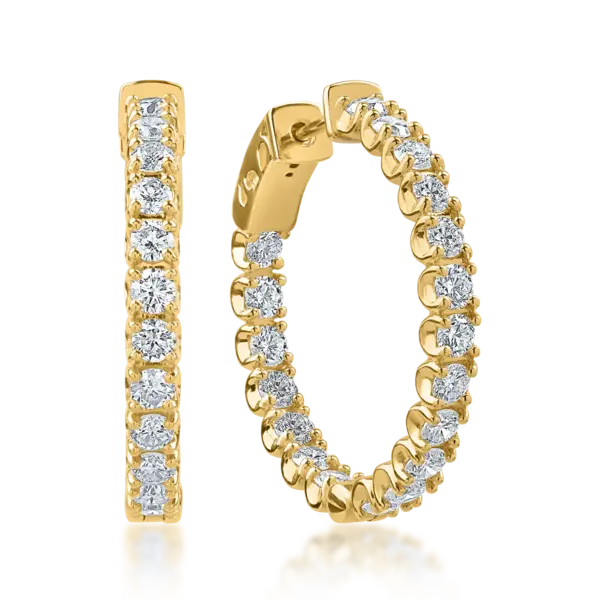 Cercei din aur galben cu diamante de 3.42ct