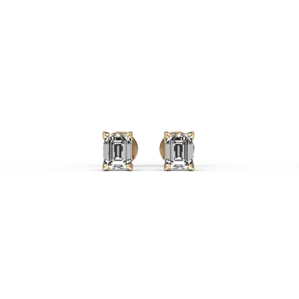Cercei din aur galben cu diamante emerald de 0.6ct