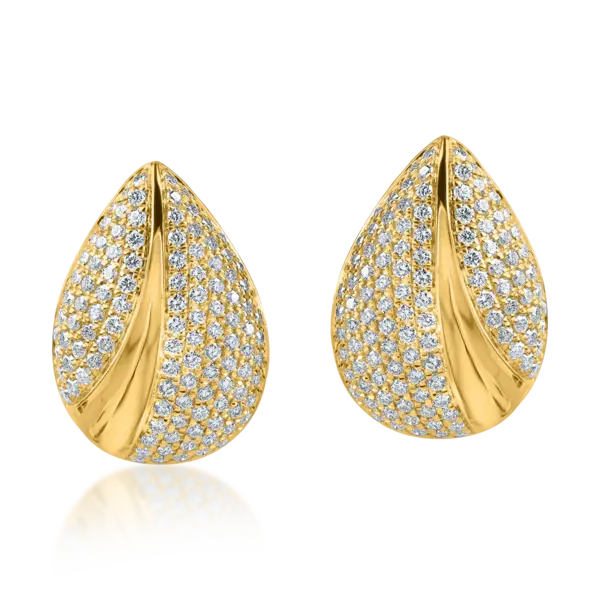 Cercei din aur galben cu diamante microsetting de 1ct