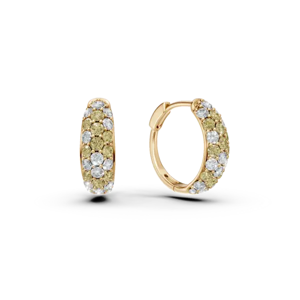 Cercei din aur galben cu diamante multicolore de 1.42ct