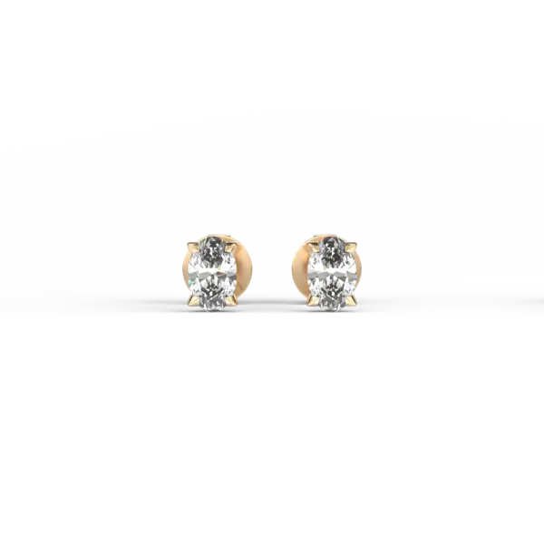 Cercei din aur galben cu diamante ovale de 0.8ct