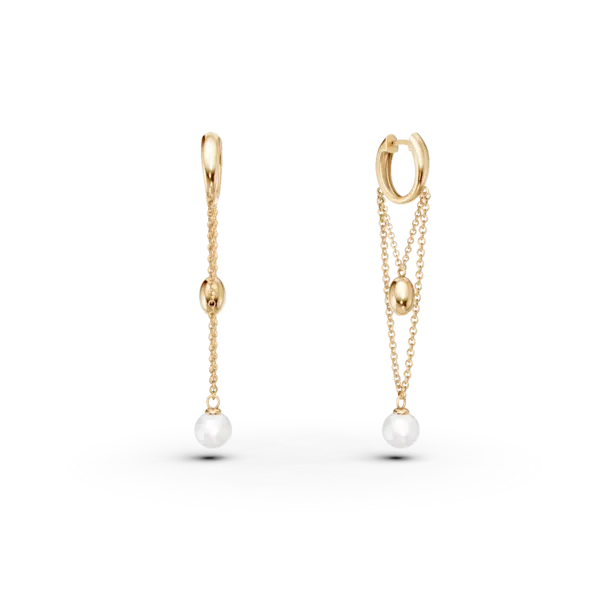 Cercei din aur galben cu perle de cultura de 1.2ct