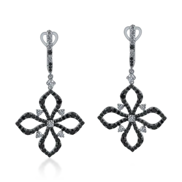 Cercei din aur negru cu diamante de 2.53ct