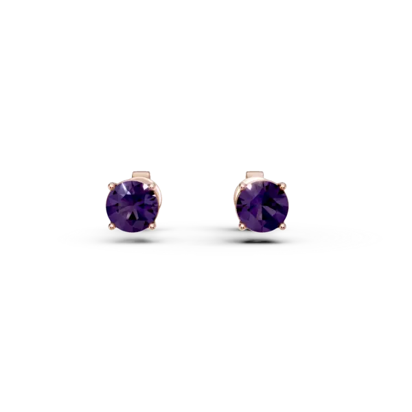 Cercei din aur roz cu ametiste de 0.999ct