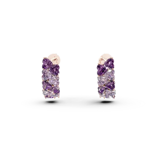Cercei din aur roz cu ametiste heart de 4.1ct