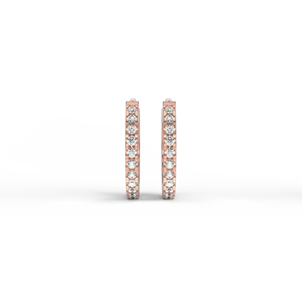 Cercei din aur roz cu diamante de 0.08ct