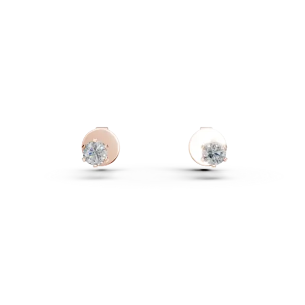 Cercei din aur roz cu diamante de 0.2ct