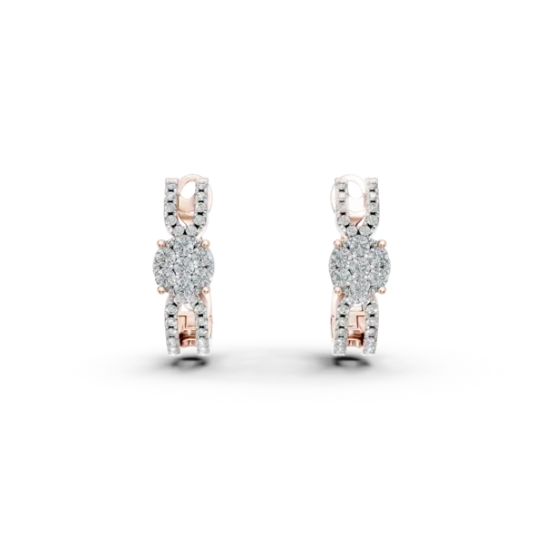 Cercei din aur roz cu diamante de 0.41ct