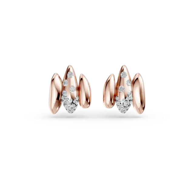 Cercei din aur roz cu diamante de 0.5ct