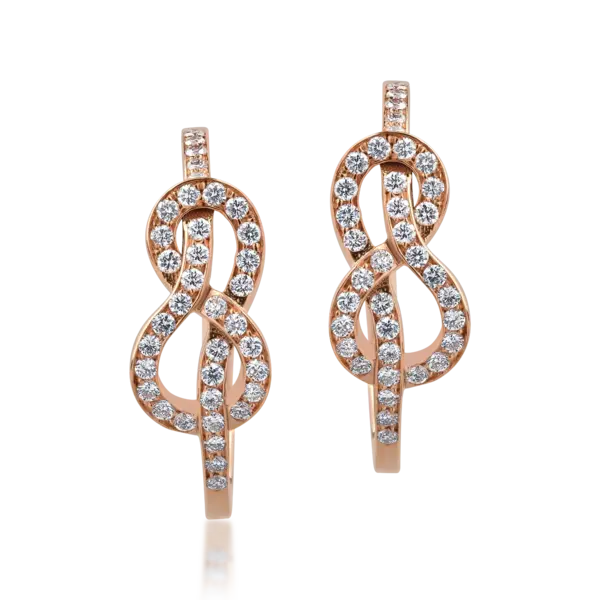 Cercei din aur roz cu diamante de 0.5ct