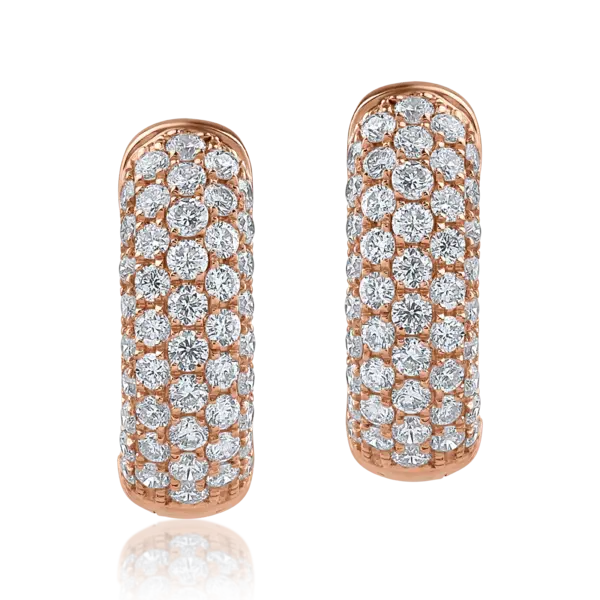 Cercei din aur roz cu diamante de 0.75ct