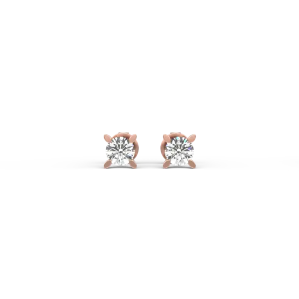 Cercei din aur roz cu diamante de 0.8ct