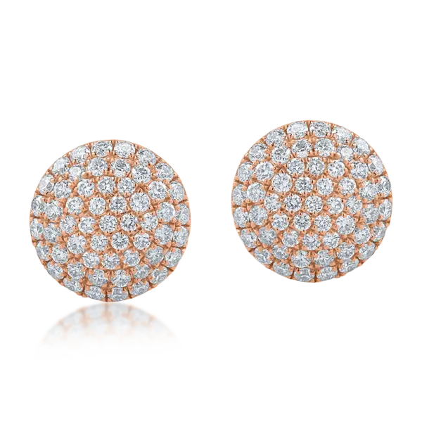 Cercei din aur roz cu diamante de 1.01ct