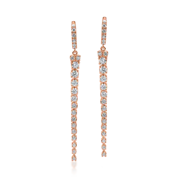 Cercei din aur roz cu diamante de 1.06ct