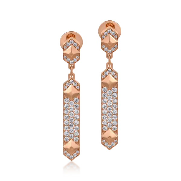 Cercei din aur roz cu diamante de 1.46ct