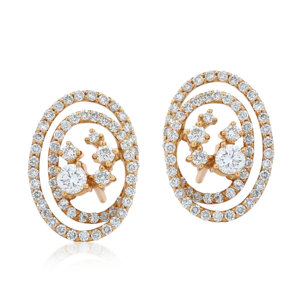 Cercei din aur roz cu diamante de 1.49ct