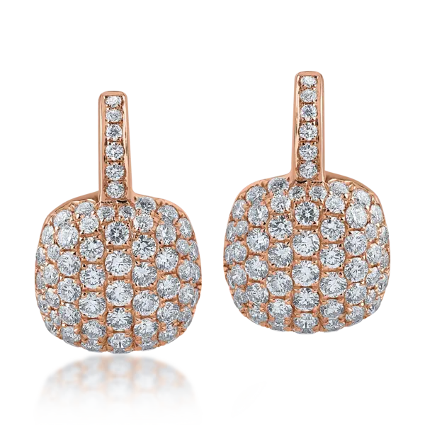Cercei din aur roz cu diamante de 1.65ct