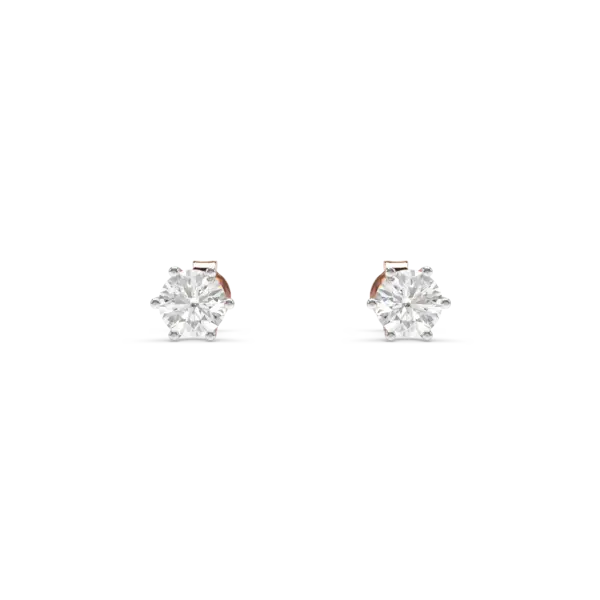 Cercei din aur roz cu diamante solitaire de 0.4ct