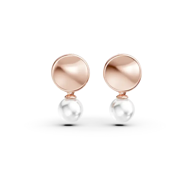 Cercei din aur roz cu perle de apa dulce de 6.475ct