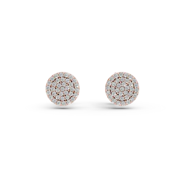 Cercei din aur roz cu zirconia microsetting