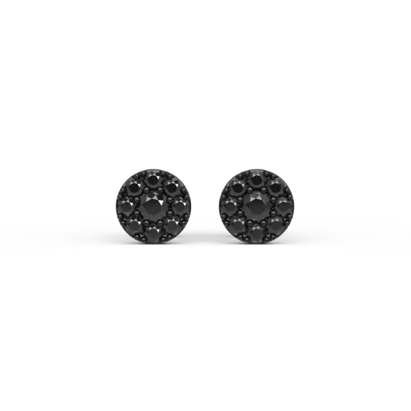 Cercei din aur roz-negru cu diamante negre de 0.27ct