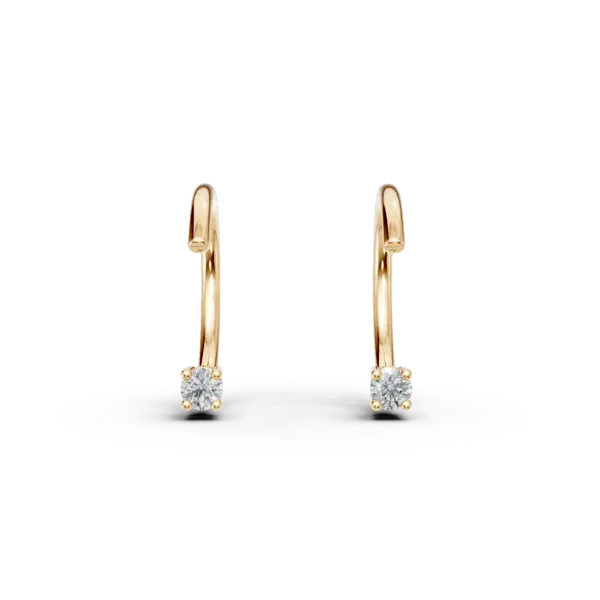 Cercei ear cuffs din aur galben
