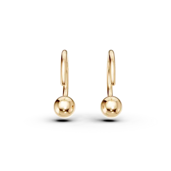 Cercei ear cuffs rotunzi din aur galben