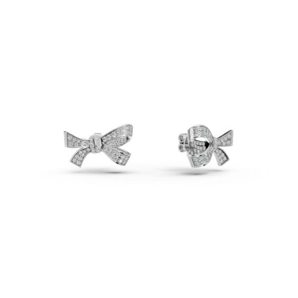 Cercei fundite din aur alb cu diamante de 0.79ct