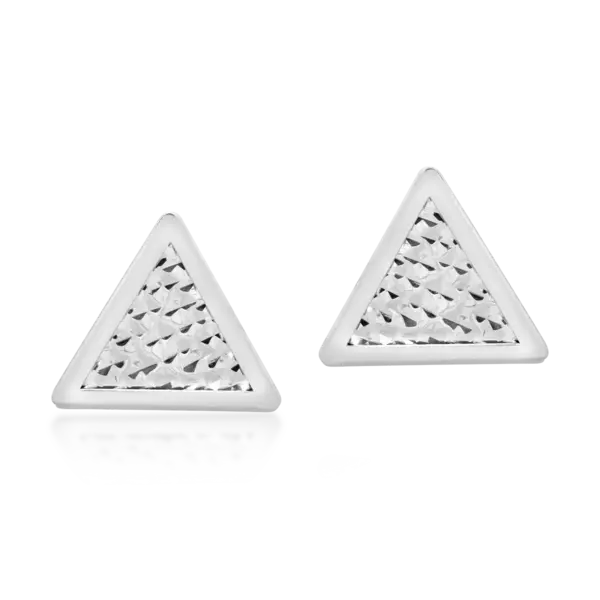 Cercei geometrici din aur alb