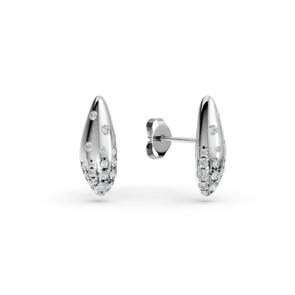 Cercei minimalisti din aur alb cu diamante de 0.5ct