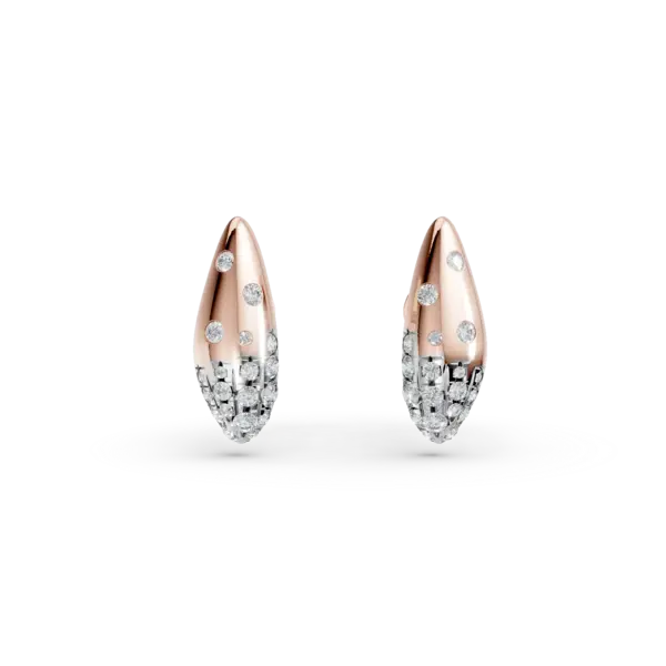 Cercei minimalisti din aur roz cu diamante de 0.5ct