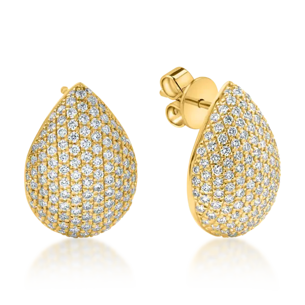 Cercei on ear din aur galben cu diamante de 1.1ct