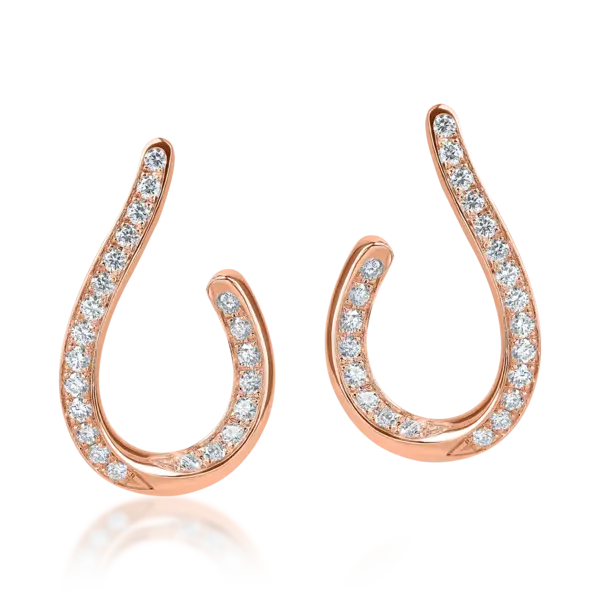 Cercei on-ear din aur roz cu diamante de 0.7ct