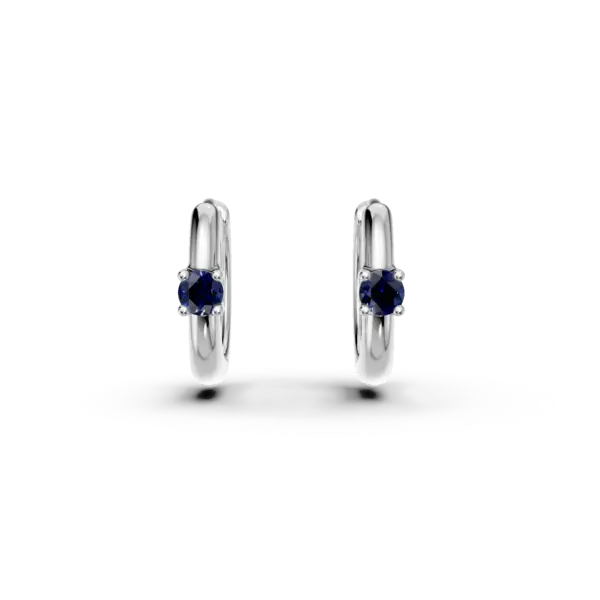 Cercei pentru copii din aur alb cu safire de 0.14ct