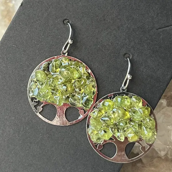 Cercei peridot Tree of Life