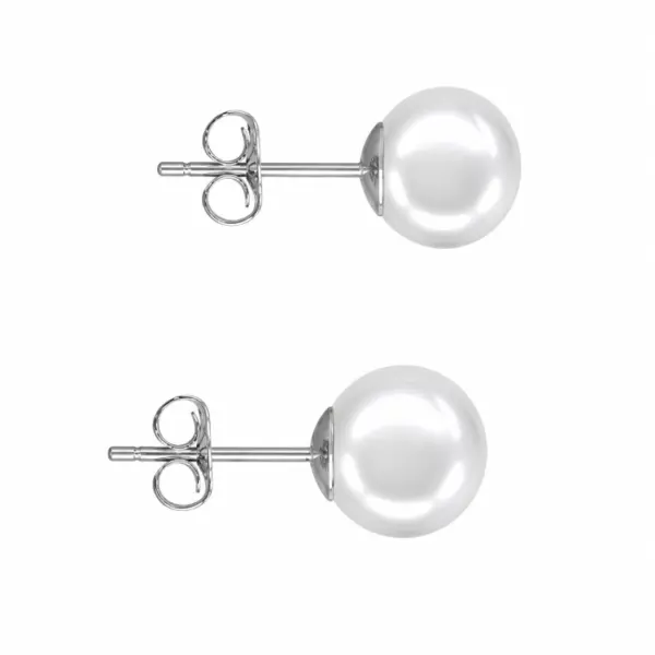Cercei Perle Akoya Japoneze 7,5-8 mm, Aur Alb 14K, Tip surub - Calitate AAAA KASKADDA