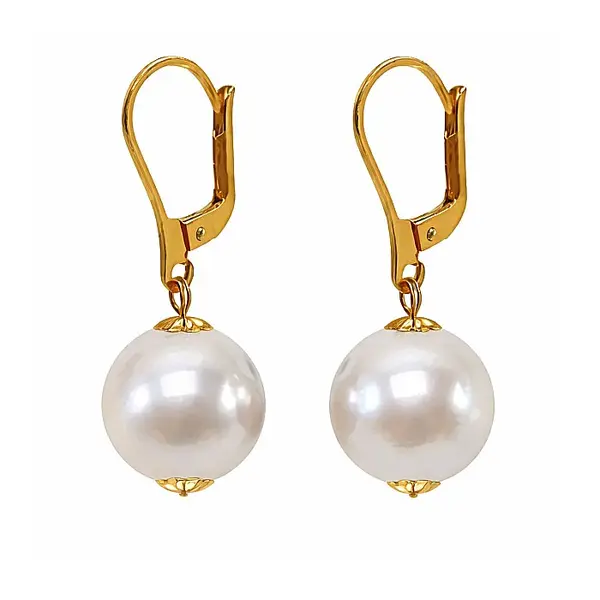 Cercei Perle Mari, Rare Edison de 11,5-12 mm E i Aur Galben 14K, Bijuterie de Colectie KASKADDA