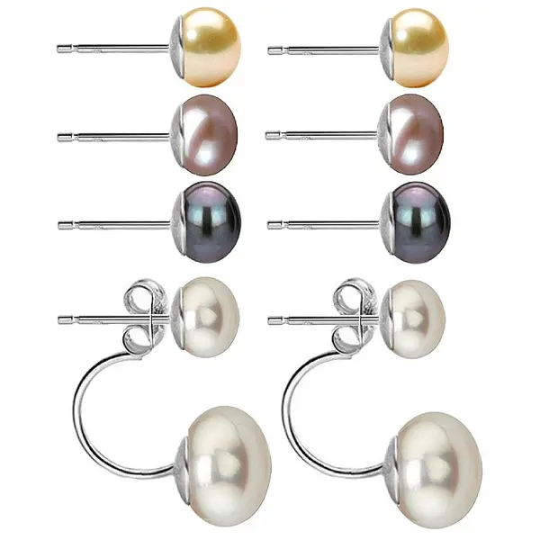 Cercei Perle Naturale 8 in 1, Double, 9-10 mm si 7-8 mm, Argint 925 KASKADDA