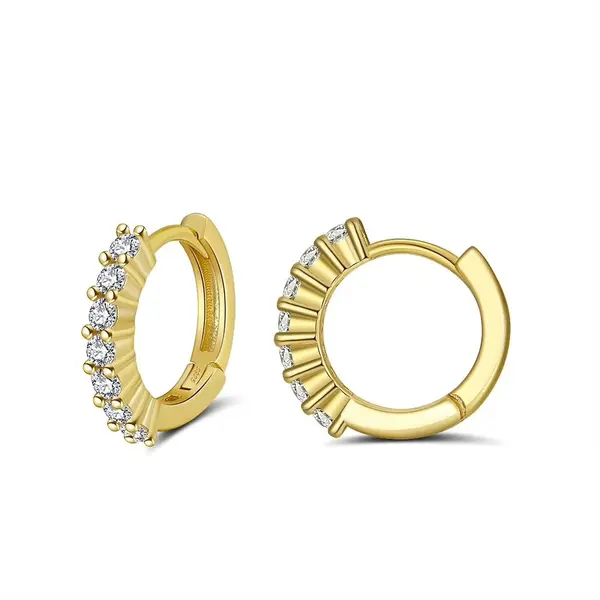 Cercei rotunzi argint 925, JW1753, model elegant, placati cu aur