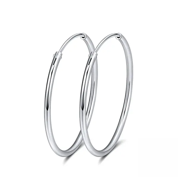 Cercei rotunzi argint 925, JW1785, model elegant, placati cu rodiu