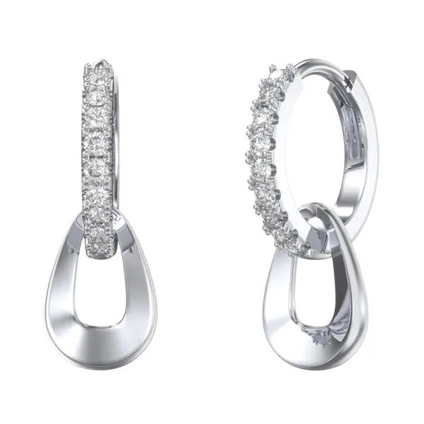 Cercei rotunzi argint 925, JW1800, model elegant, placati cu rodiu